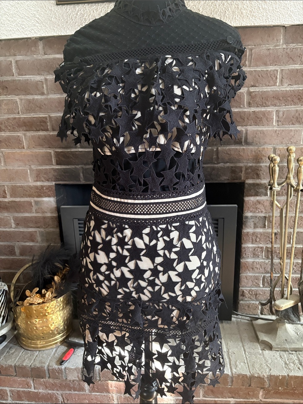 Black Lace Cutout Mini Dress - Brand: